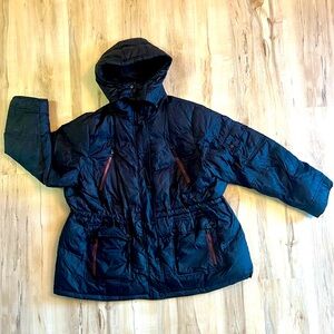 London Fog Down Puffer Jacket Black with Red Accents Men's 2X